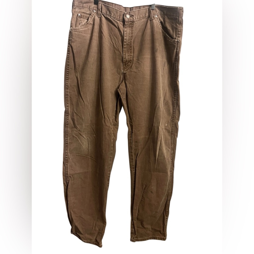 Dickies Carpenter Pants Men's 40x32 Brown Workwear Faded Canvas Cotton Pants